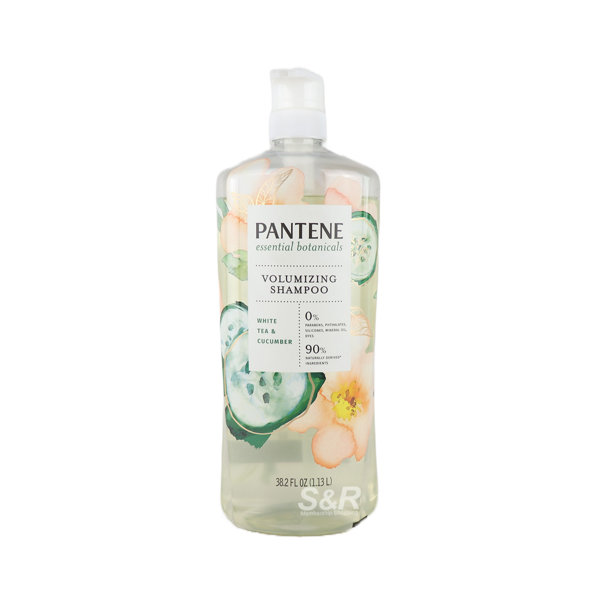 Pantene Essential Botanicals White Tea & Cucumber Volumizing Shampoo 1.13L